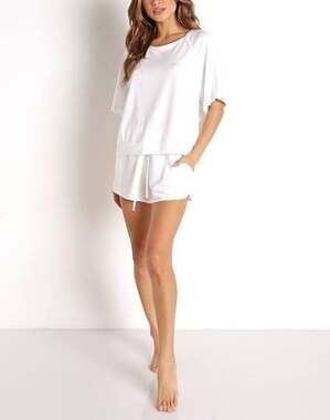 Eberjey Blair Boardwalk 2 Piece Pajama Set White XL NWT Quiet Luxury Bridal